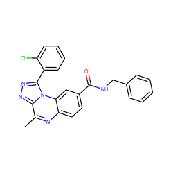 Cc1nc2ccc(C(=O)NCc3ccccc3)cc2n2c(-c3ccccc3Cl)nnc12 ZINC000095595884