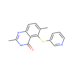 Cc1nc2ccc(C)c(Sc3cccnc3)c2c(=O)[nH]1 ZINC000013826163