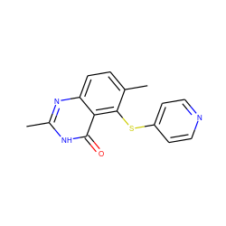 Cc1nc2ccc(C)c(Sc3ccncc3)c2c(=O)[nH]1 ZINC000013826155