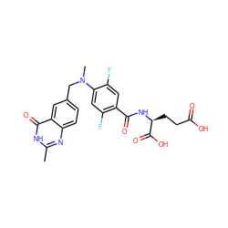 Cc1nc2ccc(CN(C)c3cc(F)c(C(=O)N[C@@H](CCC(=O)O)C(=O)O)cc3F)cc2c(=O)[nH]1 ZINC000013724756