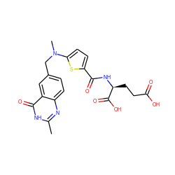 Cc1nc2ccc(CN(C)c3ccc(C(=O)N[C@@H](CCC(=O)O)C(=O)O)s3)cc2c(=O)[nH]1 ZINC000003832372