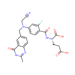 Cc1nc2ccc(CN(CC#N)c3ccc(C(=O)N[C@@H](CCC(=O)O)C(=O)O)c(F)c3)cc2c(=O)[nH]1 ZINC000026832520