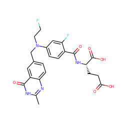 Cc1nc2ccc(CN(CCF)c3ccc(C(=O)N[C@@H](CCC(=O)O)C(=O)O)c(F)c3)cc2c(=O)[nH]1 ZINC000026835062