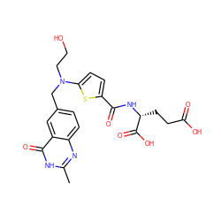 Cc1nc2ccc(CN(CCO)c3ccc(C(=O)N[C@H](CCC(=O)O)C(=O)O)s3)cc2c(=O)[nH]1 ZINC000029348358