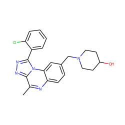 Cc1nc2ccc(CN3CCC(O)CC3)cc2n2c(-c3ccccc3Cl)nnc12 ZINC000095597873