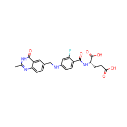 Cc1nc2ccc(CNc3ccc(C(=O)N[C@@H](CCC(=O)O)C(=O)O)c(F)c3)cc2c(=O)[nH]1 ZINC000026835533