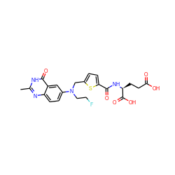 Cc1nc2ccc(N(CCF)Cc3ccc(C(=O)N[C@@H](CCC(=O)O)C(=O)O)s3)cc2c(=O)[nH]1 ZINC000013822817