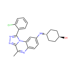 Cc1nc2ccc(N[C@H]3CC[C@H](O)CC3)cc2n2c(-c3ccccc3Cl)nnc12 ZINC000261127503