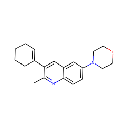 Cc1nc2ccc(N3CCOCC3)cc2cc1C1=CCCCC1 ZINC000653871753