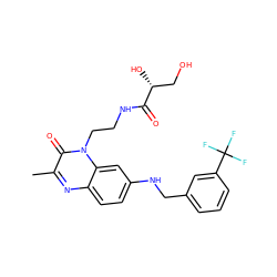 Cc1nc2ccc(NCc3cccc(C(F)(F)F)c3)cc2n(CCNC(=O)[C@H](O)CO)c1=O ZINC000045288795