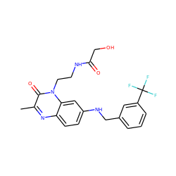 Cc1nc2ccc(NCc3cccc(C(F)(F)F)c3)cc2n(CCNC(=O)CO)c1=O ZINC000043203816