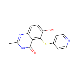 Cc1nc2ccc(O)c(Sc3ccncc3)c2c(=O)[nH]1 ZINC000013826161