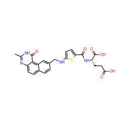 Cc1nc2ccc3ccc(CNc4ccc(C(=O)N[C@@H](CCC(=O)O)C(=O)O)s4)cc3c2c(=O)[nH]1 ZINC000013735348