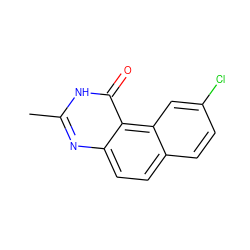 Cc1nc2ccc3ccc(Cl)cc3c2c(=O)[nH]1 ZINC000013832479