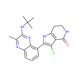 Cc1nc2cccc(-c3[nH]c4c(c3Cl)C(=O)NCC4)c2nc1NC(C)(C)C ZINC000206088204