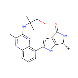 Cc1nc2cccc(-c3cc4c([nH]3)[C@@H](C)NC4=O)c2nc1NC(C)(C)CO ZINC000206128523