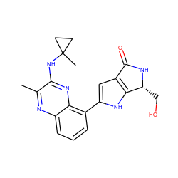 Cc1nc2cccc(-c3cc4c([nH]3)[C@@H](CO)NC4=O)c2nc1NC1(C)CC1 ZINC000206091851