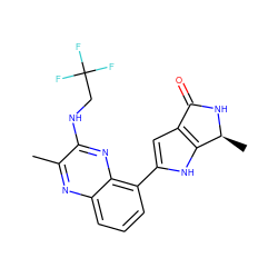 Cc1nc2cccc(-c3cc4c([nH]3)[C@H](C)NC4=O)c2nc1NCC(F)(F)F ZINC000206128297