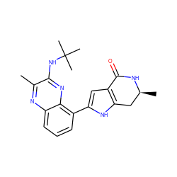 Cc1nc2cccc(-c3cc4c([nH]3)C[C@H](C)NC4=O)c2nc1NC(C)(C)C ZINC000206122974