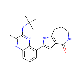 Cc1nc2cccc(-c3cc4c([nH]3)CCCNC4=O)c2nc1NC(C)(C)C ZINC000206134400