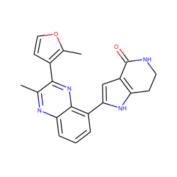 Cc1nc2cccc(-c3cc4c([nH]3)CCNC4=O)c2nc1-c1ccoc1C ZINC000223414500