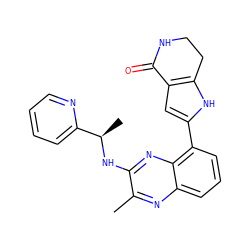 Cc1nc2cccc(-c3cc4c([nH]3)CCNC4=O)c2nc1N[C@H](C)c1ccccn1 ZINC000206070475