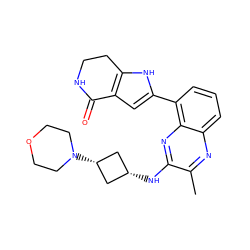 Cc1nc2cccc(-c3cc4c([nH]3)CCNC4=O)c2nc1N[C@H]1C[C@@H](N2CCOCC2)C1 ZINC001772574553