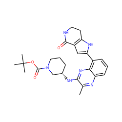 Cc1nc2cccc(-c3cc4c([nH]3)CCNC4=O)c2nc1N[C@H]1CCCN(C(=O)OC(C)(C)C)C1 ZINC000223406153