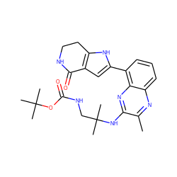 Cc1nc2cccc(-c3cc4c([nH]3)CCNC4=O)c2nc1NC(C)(C)CNC(=O)OC(C)(C)C ZINC000206080495