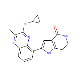 Cc1nc2cccc(-c3cc4c([nH]3)CCNC4=O)c2nc1NC1CC1 ZINC000206105171