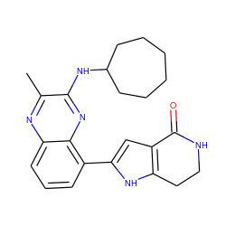 Cc1nc2cccc(-c3cc4c([nH]3)CCNC4=O)c2nc1NC1CCCCCC1 ZINC000222379430