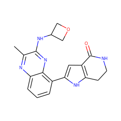 Cc1nc2cccc(-c3cc4c([nH]3)CCNC4=O)c2nc1NC1COC1 ZINC000222442330