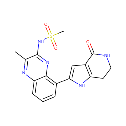 Cc1nc2cccc(-c3cc4c([nH]3)CCNC4=O)c2nc1NS(C)(=O)=O ZINC000222370739