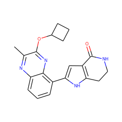 Cc1nc2cccc(-c3cc4c([nH]3)CCNC4=O)c2nc1OC1CCC1 ZINC000222351037