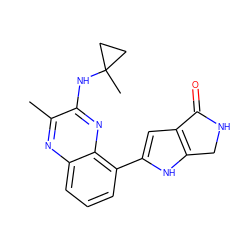 Cc1nc2cccc(-c3cc4c([nH]3)CNC4=O)c2nc1NC1(C)CC1 ZINC000222357441