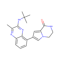 Cc1nc2cccc(-c3cc4n(c3)CCNC4=O)c2nc1NC(C)(C)C ZINC000222495524