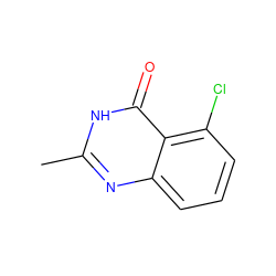 Cc1nc2cccc(Cl)c2c(=O)[nH]1 ZINC000013581538