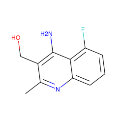 Cc1nc2cccc(F)c2c(N)c1CO ZINC000013864111