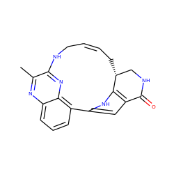 Cc1nc2cccc3c2nc1NC/C=C/C[C@@H]1CNC(=O)c2cc-3[nH]c21 ZINC000150034847