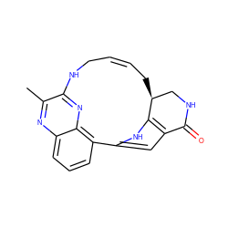 Cc1nc2cccc3c2nc1NC/C=C/C[C@H]1CNC(=O)c2cc-3[nH]c21 ZINC000150030631