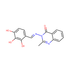 Cc1nc2ccccc2c(=O)n1/N=C/c1ccc(O)c(O)c1O ZINC000003232457