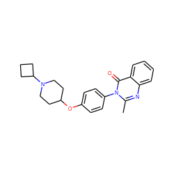 Cc1nc2ccccc2c(=O)n1-c1ccc(OC2CCN(C3CCC3)CC2)cc1 ZINC000040938321