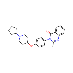 Cc1nc2ccccc2c(=O)n1-c1ccc(OC2CCN(C3CCCC3)CC2)cc1 ZINC000038209674