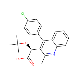 Cc1nc2ccccc2c(-c2ccc(Cl)cc2)c1[C@H](OC(C)(C)C)C(=O)O ZINC000098208482