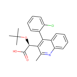 Cc1nc2ccccc2c(-c2ccccc2Cl)c1[C@H](OC(C)(C)C)C(=O)O ZINC000139406476