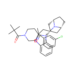 Cc1nc2ccccc2n1[C@@H]1C[C@@H]2CC[C@H](C1)N2CCC1(c2cccc(Cl)c2)CCN(C(=O)C(C)(C)C)CC1 ZINC000103235737