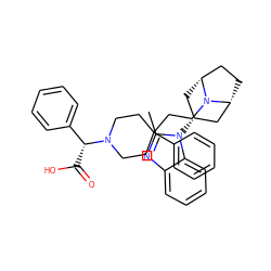 Cc1nc2ccccc2n1[C@@H]1C[C@@H]2CC[C@H](C1)N2CCC1(c2ccccc2)CCN([C@H](C(=O)O)c2ccccc2)CC1 ZINC000101193577