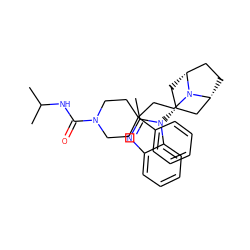 Cc1nc2ccccc2n1[C@@H]1C[C@@H]2CC[C@H](C1)N2CCC1(c2ccccc2)CCN(C(=O)NC(C)C)CC1 ZINC000101193462