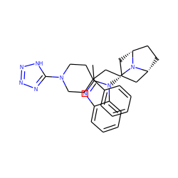 Cc1nc2ccccc2n1[C@@H]1C[C@@H]2CC[C@H](C1)N2CCC1(c2ccccc2)CCN(c2nnn[nH]2)CC1 ZINC000101193227