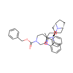 Cc1nc2ccccc2n1[C@H]1C[C@@H]2CC[C@H](C1)N2CCC1(c2ccccc2)CCN(C(=O)OCc2ccccc2)CC1 ZINC000103234001